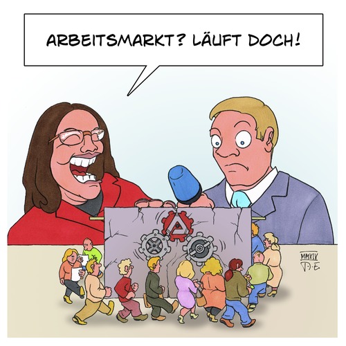 Cartoon: Arbeitsmarkt (medium) by Timo Essner tagged arbeit,arbeitsmarkt,arbeitsamt,leiharbeit,zeitarbeit,kurzarbeit,mindestlohn,1eurojobs