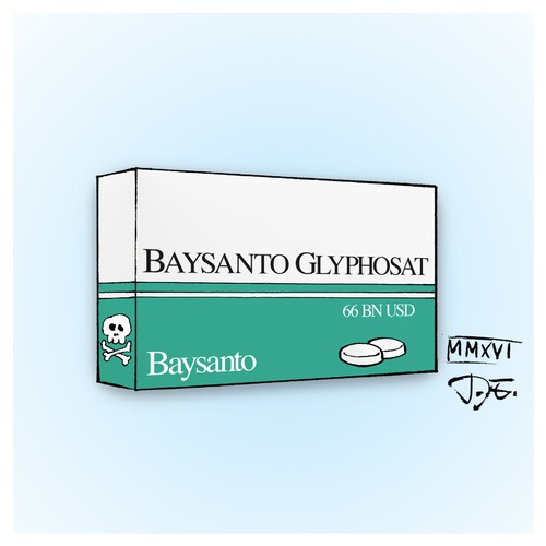 Cartoon: Bayer kauft Monsanto (medium) by Timo Essner tagged agrogentechnik,landwirtschaft,wirtschaft,usa,deutschland,europa,eu,chemie,aspirin,glyphosat,pestizide,gentechnik,agrartechnik,übernahme,monsanto,bayer,neonicotinoide,cartoon,timo,essner,bayer,monsanto,übernahme,agrartechnik,gentechnik,pestizide,glyphosat,aspirin,chemie,eu,europa,deutschland,usa,wirtschaft,landwirtschaft,agrogentechnik,neonicotinoide,cartoon,timo,essner