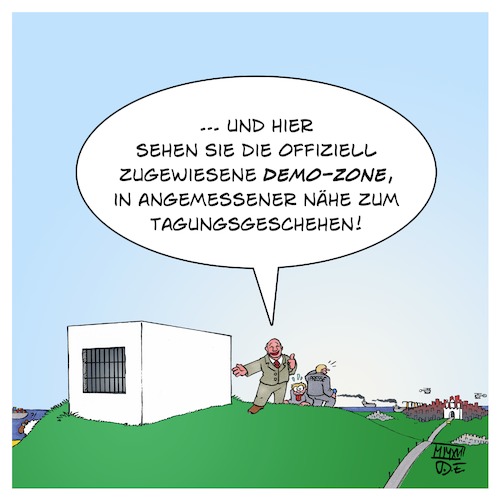 Cartoon: Demozone (medium) by Timo Essner tagged meinungsfreiheit,versammlung,demos,demonstrationen,demonstrationsrecht,g20,hamburg,olaf,scholz,meinungsfreiheit,versammlung,demos,demonstrationen,demonstrationsrecht,g20,hamburg,olaf,scholz