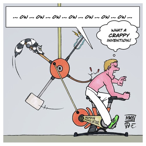 Cartoon: die Selbstkasteiungs-Maschine (medium) by Timo Essner tagged training,hometrainer,sport,hometraining,laufrad,fahrrad,folterwerkzeug,folterinstrument,fitness,training,hometrainer,sport,hometraining,laufrad,fahrrad,folterwerkzeug,folterinstrument,fitness