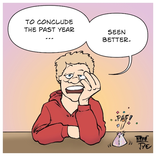 Cartoon: End of the year (medium) by Timo Essner tagged end,year,new,years,eve,silvester,cartoon,timo,essner,end,year,new,years,eve,silvester,cartoon,timo,essner