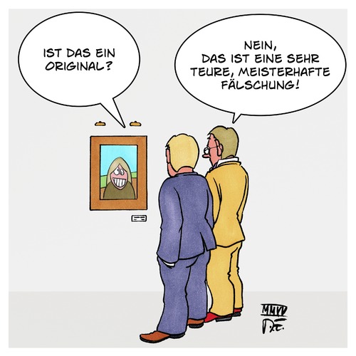 Cartoon: falsche Kunst (medium) by Timo Essner tagged kunst,kunstfälschung,kunstfälscher,bilder,kunstwerke,verschollen,mondpreise,kunst,kunstfälschung,kunstfälscher,bilder,kunstwerke,verschollen,mondpreise