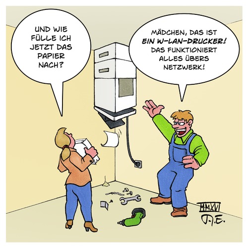 Cartoon: Installationsprobleme (medium) by Timo Essner tagged installation,drcuker,probleme,büro,cartoon,timo,essner,installation,drcuker,probleme,büro,cartoon,timo,essner