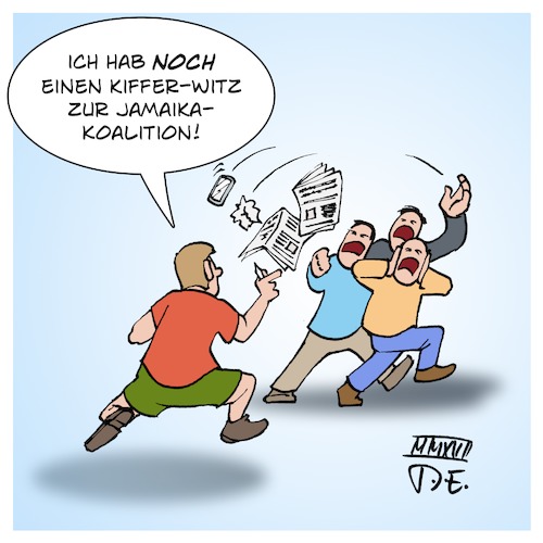 Cartoon: Jamaika-Witze (medium) by Timo Essner tagged jamaika,koalition,bundesregierung,bundestagswahl,btw17,reichstag,bundestag,cdu,csu,spd,fdp,grüne,sondierungsgespräche,sondierungen,cartoon,timo,essner,jamaika,koalition,bundesregierung,bundestagswahl,btw17,reichstag,bundestag,cdu,csu,spd,fdp,grüne,sondierungsgespräche,sondierungen,cartoon,timo,essner