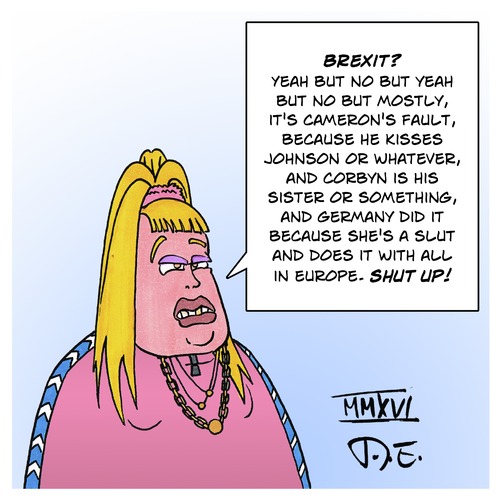 Cartoon: Little Britain Brexit Aftermath (medium) by Timo Essner tagged brexit,bremain,regrexit,great,britain,little,eu,europe,david,cameron,boris,johnson,jeremy,corbyn,vicky,pollard,poltical,cartoon,timo,essner,brexit,bremain,regrexit,great,britain,little,eu,europe,david,cameron,boris,johnson,jeremy,corbyn,vicky,pollard,poltical,cartoon,timo,essner