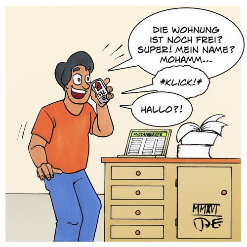 Cartoon: Mohammed als Mieter (medium) by Timo Essner tagged flüchtlinge,einwanderer,anerkannt,bleiberecht,wohnung,suchen,vermieter,ausländer,cartoon,timo,essner,flüchtlinge,einwanderer,anerkannt,bleiberecht,wohnung,suchen,vermieter,ausländer,cartoon,timo,essner