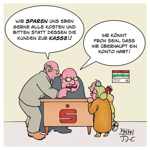 Cartoon: Sparkasse (medium) by Timo Essner tagged sparkasse,sparkassen,kreissparkasse,landessparkasse,sparkassengesetz,kontoführungsgebühren,girokonto,sparkasse,sparkassen,kreissparkasse,landessparkasse,sparkassengesetz,kontoführungsgebühren,girokonto