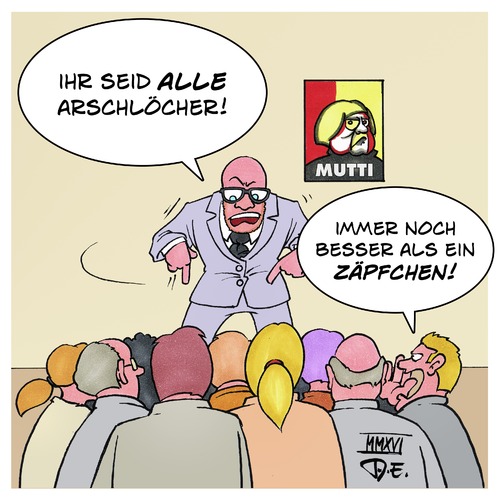 Cartoon: Tauber Arschlöcher (medium) by Timo Essner tagged cdu,peter,tauber,angela,merkel,arschloch,arschlöcher,partei,parteiraison,parteilinie,btw17,demokratie,cartoon,timo,essner,cdu,peter,tauber,angela,merkel,arschloch,arschlöcher,partei,parteiraison,parteilinie,btw17,demokratie,cartoon,timo,essner