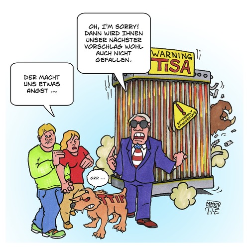 Cartoon: TiSA - das nächste Monster (medium) by Timo Essner tagged tisa,ttip,freihandelsabkommen,free,trade,agreement,tisa,ttip,freihandelsabkommen,free,trade,agreement