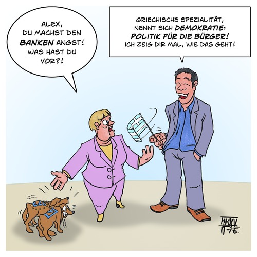 Tsipras Merkel und die Banken Tsipras Merkel und die Banken