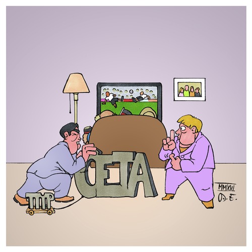 Cartoon: TTIP CETA Fußball-EM (medium) by Timo Essner tagged deutschland,eu,em,fußball,fussball,gesetze,sommerloch,ablenkung,freihandelsabkommen,ttip,ceta,cartoon,timo,essner,deutschland,eu,em,fußball,fussball,gesetze,sommerloch,ablenkung,freihandelsabkommen,ttip,ceta,cartoon,timo,essner