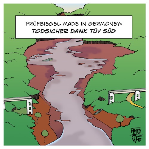 Cartoon: TÜV Süd Brasilien (medium) by Timo Essner tagged brasilien,bergwerk,eisenerz,eisenerzmine,vale,tüv,süd,prüfsiegel,sicherheitsprüfung,whitewashing,gekaufte,zertifikate,amazonas,regenwald,urwald,umweltschutz,naturschutz,naturschutzgebiet,brumadinho,minas,gerais,dammbruch,auffangbecken,cartoon,timo,essner,brasilien,bergwerk,eisenerz,eisenerzmine,vale,tüv,süd,prüfsiegel,sicherheitsprüfung,whitewashing,gekaufte,zertifikate,amazonas,regenwald,urwald,umweltschutz,naturschutz,naturschutzgebiet,brumadinho,minas,gerais,dammbruch,auffangbecken,cartoon,timo,essner