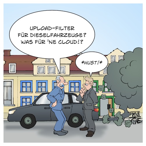 Cartoon: Uploadfilter Dieselfahrzeuge (medium) by Timo Essner tagged uploadfilter,upload,filter,internet,artikel13,urheberrecht,leistungsschutzrecht,politik,industrie,dieselfahrzeuge,dieselautos,diesel,dieselskandal,industriepolitik,klientelpolitik,automobilindustrie,vw,audi,bmw,mercedes,eu,deutschland,cartoon,timo,essner,uploadfilter,upload,filter,internet,artikel13,urheberrecht,leistungsschutzrecht,politik,industrie,dieselfahrzeuge,dieselautos,diesel,dieselskandal,industriepolitik,klientelpolitik,automobilindustrie,vw,audi,bmw,mercedes,eu,deutschland,cartoon,timo,essner