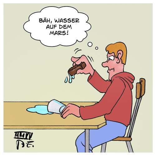 Cartoon: Wasser auf dem Mars (medium) by Timo Essner tagged mars,wasser,wortspiel,cartoon,timo,essner,mars,wasser,wortspiel,cartoon,timo,essner