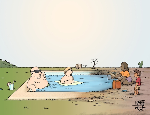 Cartoon: Weltwassertag - World Water Day (medium) by Timo Essner tagged wasser,verteilung,verteilungsgerechtigkeit,trinkwasser,grundwasser,industrie,klimakrise,erwärmung,erhitzung,erde,versteppung,wüstenbildung,knappheit,verdursten,dürre,trockenheit,wasserkonflikte,klimaflucht,verbrauch,wasserverbrauch,konsum,hersteller,abfüller,coca,cola,nestle,water,supplies,drinking,sharing,equality,ground,industry,climate,crisis,earth,warming,desertification,drought,thirst,conflict,war,migration,refugees,consumption,bottled,cartoon,timo,essner,wasser,verteilung,verteilungsgerechtigkeit,trinkwasser,grundwasser,industrie,klimakrise,erwärmung,erhitzung,erde,versteppung,wüstenbildung,knappheit,verdursten,dürre,trockenheit,wasserkonflikte,klimaflucht,verbrauch,wasserverbrauch,konsum,hersteller,abfüller,coca,cola,nestle,water,supplies,drinking,sharing,equality,ground,industry,climate,crisis,earth,warming,desertification,drought,thirst,conflict,war,migration,refugees,consumption,bottled,cartoon,timo,essner