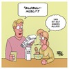 Cartoon: Globuli-Müsli (small) by Timo Essner tagged grüne woche anuga veganes leben essen ernährung alternativmedizin alternative medizin heilmethoden globuli homöopathie ökos bio vegan lebensmittel müsli timo essner