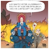 Cartoon: König Kohle besucht Lützerath (small) by Timo Essner tagged rwe,kohle,kohleausstieg,deutschland,klimaziele,pariser,abkommen,energie,energiewende,co2,emissionen,klimakrise,polizei,polizeigewalt,polizeiproblem,werkschutz,privatinteressen,wirtschaft,industrie,energiesektor,politik,staat,macht,machterhalt,machtdemonstration,klimaaktivisten,klimaterroristen,unwort,des,jahres,zitat,dieter,hildebrandt,cartoon,timo,essner