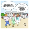 Cartoon: Kranke Häuser (small) by Timo Essner tagged krankenhaus krankenhäuser krankenkassen versicherungen gesundheit versorgung infrastruktur kliniken mrsa keime ausrüstung personal finanzierung cartoon timo essner