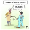 Cartoon: Lagardes Last Offer (small) by Timo Essner tagged imf christine lagarde alexis tsipras democracy greece grexit oxi austerity debt economics finances taxes welfare state bankruptcy rebuilding nation
