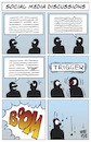 Cartoon: Social Media Discussions (small) by Timo Essner tagged online discussions social media fight trigger escalation internet diskussionen soziale medien streit streitkultur diskurs selektive wahrnehmung triggerkultur empörungskultur cartoon timo essner