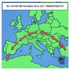 Cartoon: Transitroute (small) by Timo Essner tagged transitroute,einwanderung,asyl,eu,deutschland,flüchtlinge