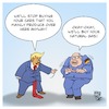 Cartoon: Trump vs. German Cars (small) by Timo Essner tagged donald trump peter altmaier germany usa cars car industry taxes tariffs natural gas lng russia energy cartoon timo essner
