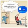 Cartoon: Windows11 (small) by Timo Essner tagged microsoft windows windows11 software technik technologie entwicklung releases bugs sicherheit updates computer internet datenschutz datensicherheit cartoon timo essner