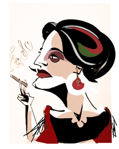 Cartoon: Amalia Rodrigues (medium) by Carma tagged fado,amalia,rodrigues,musica