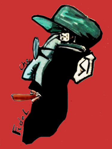 Cartoon: Fidel Castro (medium) by Carma tagged fidel,castro,cuba,che,guevara