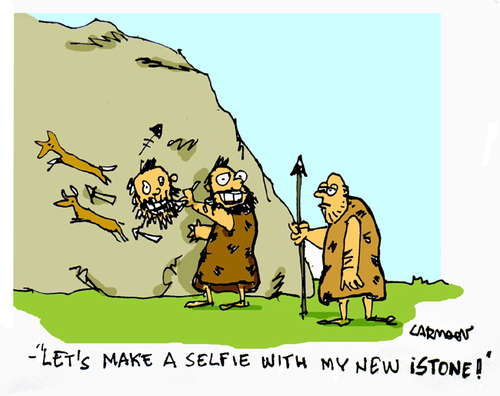 Cartoon: iStone (medium) by Carma tagged iphone,tech,history,selfie