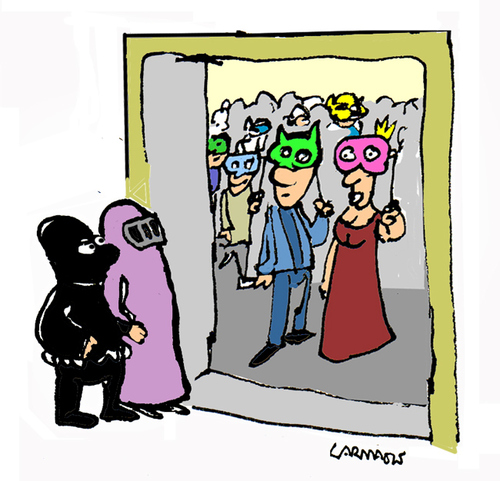 Cartoon: Masked Ball (medium) by Carma tagged masked,ball,masks,carnival,terrrorism