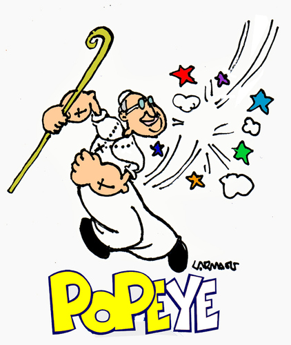 Cartoon: Popeye (medium) by Carma tagged pope,francis,popeye,cartoon,religion