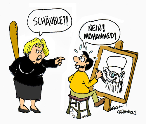 Cartoon: Schaeuble Cartoon (medium) by Carma tagged cartoons,freedom,fexpression,cartoon,schaeuble,merkel,cartoonist,germany,politic