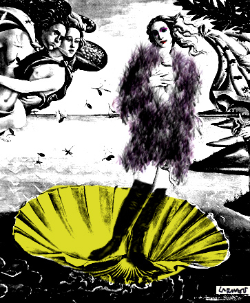 Cartoon: Venus in furs (medium) by Carma tagged venus,in,furs,botticelli