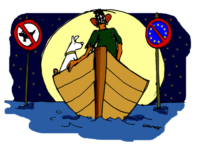 Cartoon: Verboten (medium) by Carma tagged immigration,eu