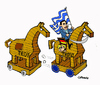 Cartoon: Horses (small) by Carma tagged horses horse of troy troyka greece alexis tsipras angela merkel