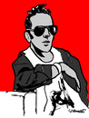Cartoon: Joe Strummer (small) by Carma tagged music joe strummer rock the clash