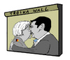 Cartoon: Forbidden Kiss (small) by Carma tagged merkel,tsipras,troika,the,wall,kiss