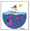 Cartoon: Piranhas (small) by Carma tagged jesus,christ,water,religion,vatican,bishop,church,vaticano