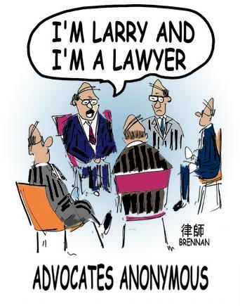 Cartoon: Advocates Anonymous (medium) by Paul Brennan tagged lawyer,attorney,advocate,solicitor,law