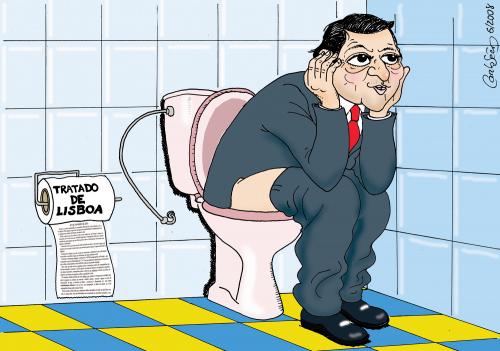 Cartoon: Treaty of Lisbon - and now? (medium) by carloseco tagged barroso,europe,treaty,lisbon,portugal