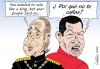 Cartoon: Por que no te callas? (small) by carloseco tagged chavez,juan,carlos,venezuela,spain