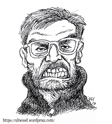 Cartoon: Klopp (medium) by Uliwood tagged jürgen,klopp,fußball,fußballtrainer,soccer,fc,liverpool,geburtstag,portrait,karikatur,50