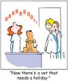 Cartoon: TP0039dog (small) by comicexpress tagged dog canine dogs vet veterinary holiday over worked