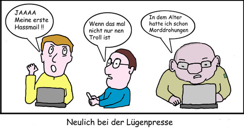 Cartoon: Neulich bei der Lügenpresse (medium) by Lev tagged presse,internet