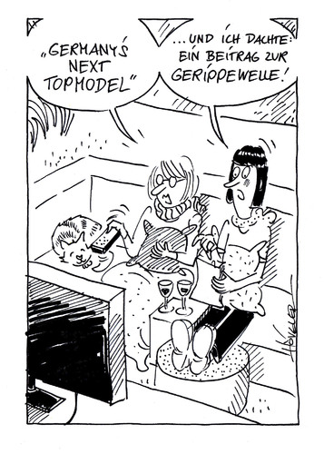 Cartoon: Germanys Next Topmodel (medium) by Hoevelercomics tagged gntm,germanys,next,topmodel,casting,heidi,klum,tv,fernsehen