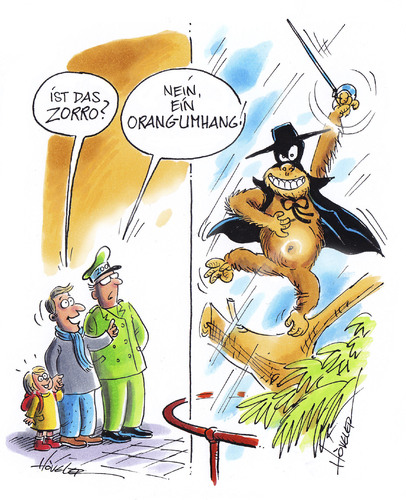 Cartoon: Orang-Umhang (medium) by Hoevelercomics tagged zorro,kino,orang,utan
