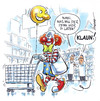 Cartoon: Clown im Supermarkt (small) by Hoevelercomics tagged clown,dieb,supermarket,supermarkt,mall