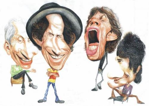 Cartoon: Rolling stones (medium) by David Almeida tagged rolling,stones,aquarela,davidcaricaturista