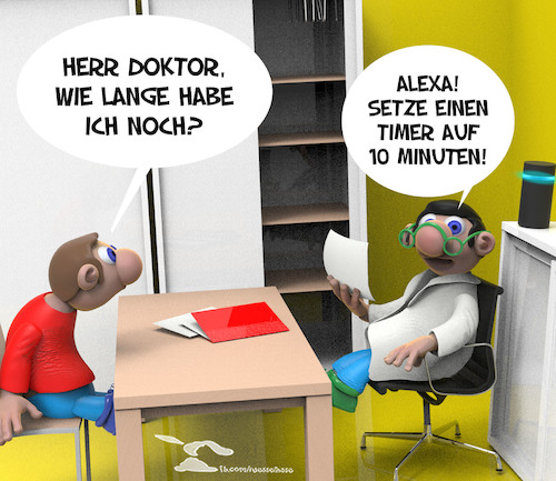 Cartoon: Alexa (medium) by Rüsselhase tagged arzt,patient,alexa